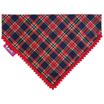 Christmas Pompom Dog Bandana - Winter Tartan