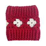 Crochet Christmas Dog Snood / Buff - Red & White Sparkle