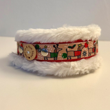 Christmas Dachshunds - Handmade Fluffy Biothane Dog Collar - 25mm