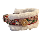 Christmas Dachshunds - Handmade Fluffy Biothane Dog Collar - 25mm