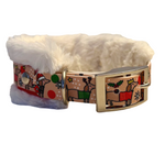 Christmas Dachshunds - Handmade Fluffy Biothane Dog Collar - 25mm