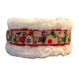 Christmas Dachshunds - Handmade Fluffy Biothane Dog Collar - 25mm