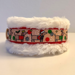 Christmas Dachshunds - Handmade Fluffy Biothane Dog Collar - 25mm