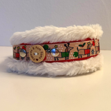 Christmas Dachshunds - Handmade Fluffy Biothane Dog Collar - 25mm