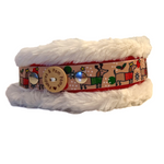 Christmas Dachshunds - Handmade Fluffy Biothane Dog Collar - 25mm