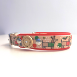 Christmas Dachshunds Handmade Dog Collar - Vegan / Waterproof Biothane - 2 Colour 25mm