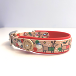 Christmas Dachshunds Handmade Dog Collar - Vegan / Waterproof Biothane - 2 Colour 25mm