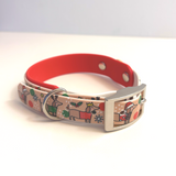 Christmas Dachshunds Handmade Dog Collar - Vegan / Waterproof Biothane - 2 Colour 25mm