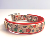 Christmas Dachshunds Handmade Dog Collar - Vegan / Waterproof Biothane - 2 Colour 25mm