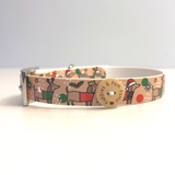 Christmas Dachshunds - Handmade Biothane Dog Collar - 1 Colour print 20mm