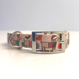 Christmas Dachshunds - Handmade Biothane Dog Collar - 1 Colour print 20mm