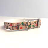 Christmas Dachshunds - Handmade Biothane Dog Collar - 1 Colour print 20mm