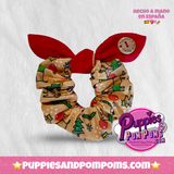 Scrunchie with Bow - Christmas Dachshunds