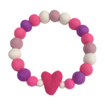 Hot Pink Valentine Heart Pom Pom Dog Collar