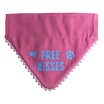 Handmade Dog Bandana  - Free Kisses - Slide On