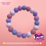 Baby Pink, Lilac & Blue Mix - Personalised Pom Pom Dog Collar