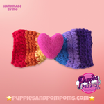 Handmade Dog Bow Tie - Rainbow Love Crochet