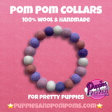 Baby Pink & Lavender Mix - Personalised Pom Pom Dog Collar