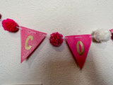 Pom Pom Garland -  Personalised Bunting - Pink