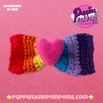 Handmade Dog Bow Tie - Rainbow Love Crochet