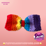 Handmade Dog Bow Tie Rainbow Crochet