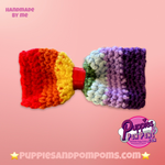 Handmade Dog Bow Tie Rainbow Crochet