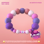 Lavender & Pinks - Personalised Pom Pom Dog Collar - As seen in Vogue