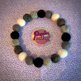 Personalised Pom Pom Dog Collar - Black, Greys & Ivory