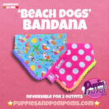 Handmade Beach Dogs Polka Dot Dog Bandana - Slide On