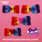 Handmade Dog Bow Tie - Rainbow Love Crochet