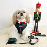 Christmas Pom Pom Dog Collar - Traditional Holly Green