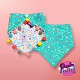 Pom Pom Dog Bandana - Ditsy Sprinkles - Snap On