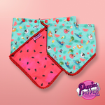 Pom Pom Dog Bandana - Summer Pool Party Watermelon - Snap On