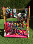 Personalised Pom Pom Dog Collar - Rainbow