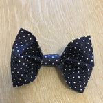 Navy Tiny Polka Dots Bow