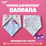 Spring Superstars Dog Bandana - Snap On