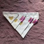 White / Latte Love Hearts Dog Bandana