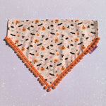 Boo! Halloween Pumpkins and Creepy Critters PomPom Bandana