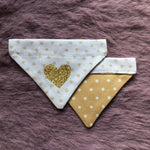 White / Latte Love Hearts Dog Bandana