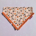 Boo! Halloween Pumpkins and Creepy Critters PomPom Bandana