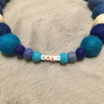 Personalised Pom Pom Dog Collar - Blue