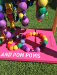 Personalised Pom Pom Dog Collar - Rainbow
