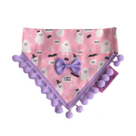 Cute Pink Ghosts! Halloween Pompom Dog Bandana