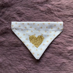 White / Latte Love Hearts Dog Bandana