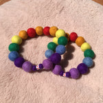 Personalised Pom Pom Dog Collar - Rainbow