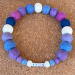 Personalised Pom Pom Dog Collar - Lavender Blue