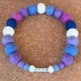 Personalised Pom Pom Dog Collar - Lavender Blue