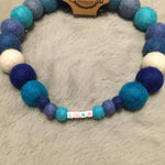 Personalised Pom Pom Dog Collar - Blue