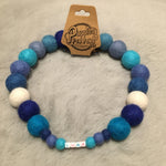 Personalised Pom Pom Dog Collar - Blue