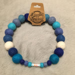 Personalised Pom Pom Dog Collar - Blue